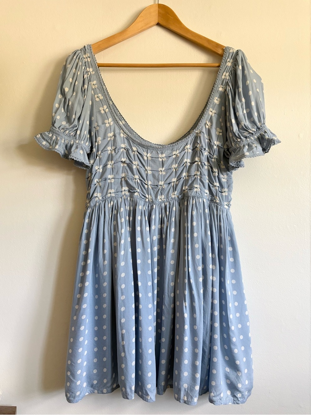 Free People Daisy Dots Mini Dress in Blue - Picture 3 of 6